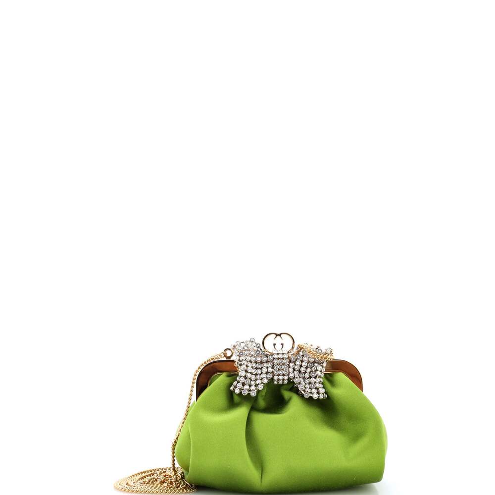 Gucci Crystal Bow Chain Clutch Satin #263831G19B